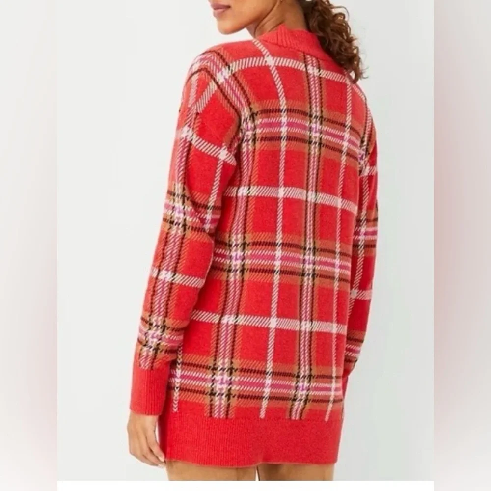 Ann Taylor Jacquard Plaid Boyfriend Cardigan (S) Ptp20”-24” (R$119) NWT - Picture 4 of 7